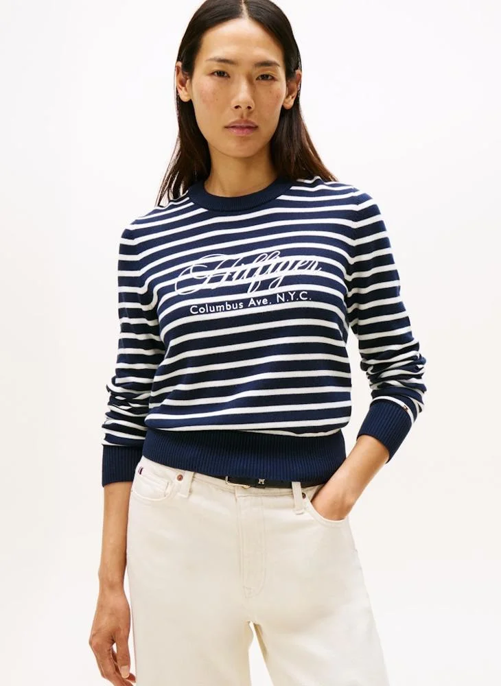 تومي هيلفيغر Graphic Crew Neck Sweater