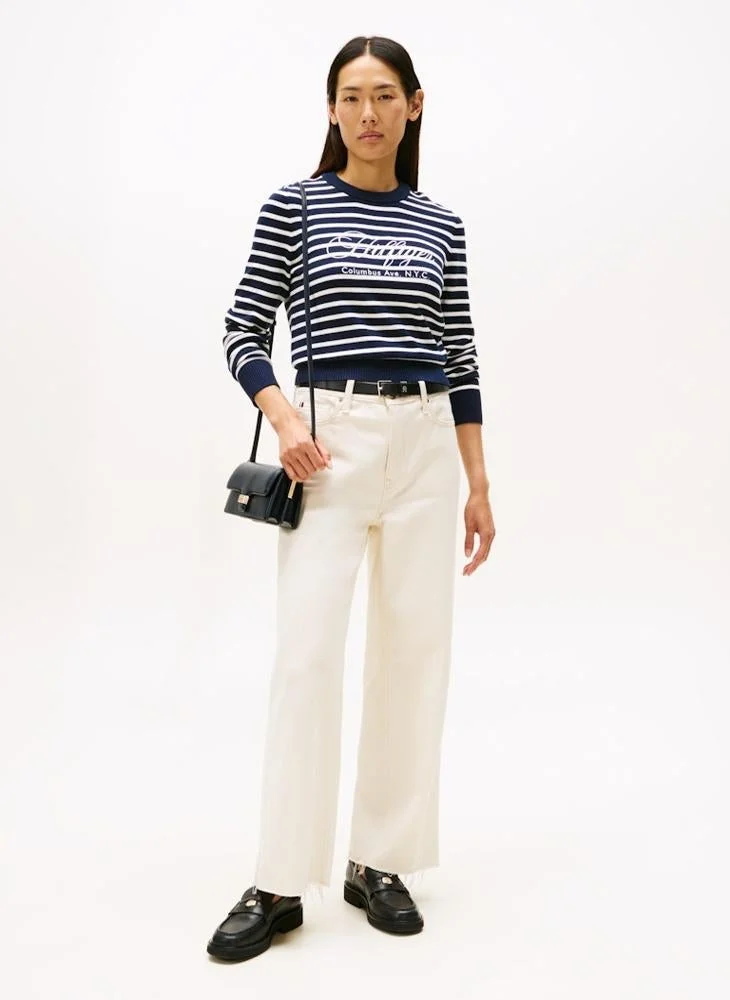 TOMMY HILFIGER  Graphic Crew Neck Sweater for Women | Best Price UAE