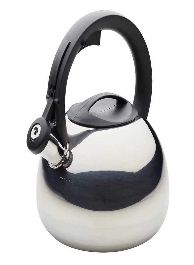 Farberware Stainless Steel Egg-Shaped Whistling Induction Tea Kettle, 2.3-Quart, Silver - Image 1