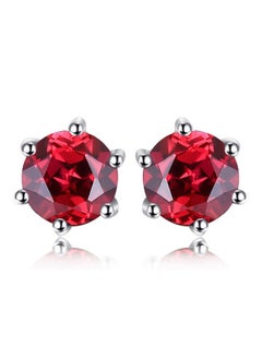 Round 1.3Ct Natural Red Garnet Stud Earrings For Women, 925 Sterling Silver 14K White Gold Plated Stud Earrings For Her, Genuine Gemstone Jewelry Gift For Women - pzsku/ZBA1B97F3EF655FB56A82Z/45/_/1735214484/7d45c67e-fca6-4eb7-8a41-a15d3c0b46b0