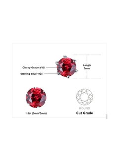 Round 1.3Ct Natural Red Garnet Stud Earrings For Women, 925 Sterling Silver 14K White Gold Plated Stud Earrings For Her, Genuine Gemstone Jewelry Gift For Women - pzsku/ZBA1B97F3EF655FB56A82Z/45/_/1735214557/12062dd5-3099-47bb-b828-5409b0a3f452