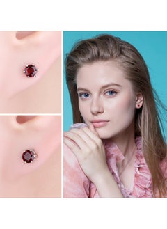 Round 1.3Ct Natural Red Garnet Stud Earrings For Women, 925 Sterling Silver 14K White Gold Plated Stud Earrings For Her, Genuine Gemstone Jewelry Gift For Women - pzsku/ZBA1B97F3EF655FB56A82Z/45/_/1735214668/38121eb1-047d-44f4-95b8-616c04b8941a