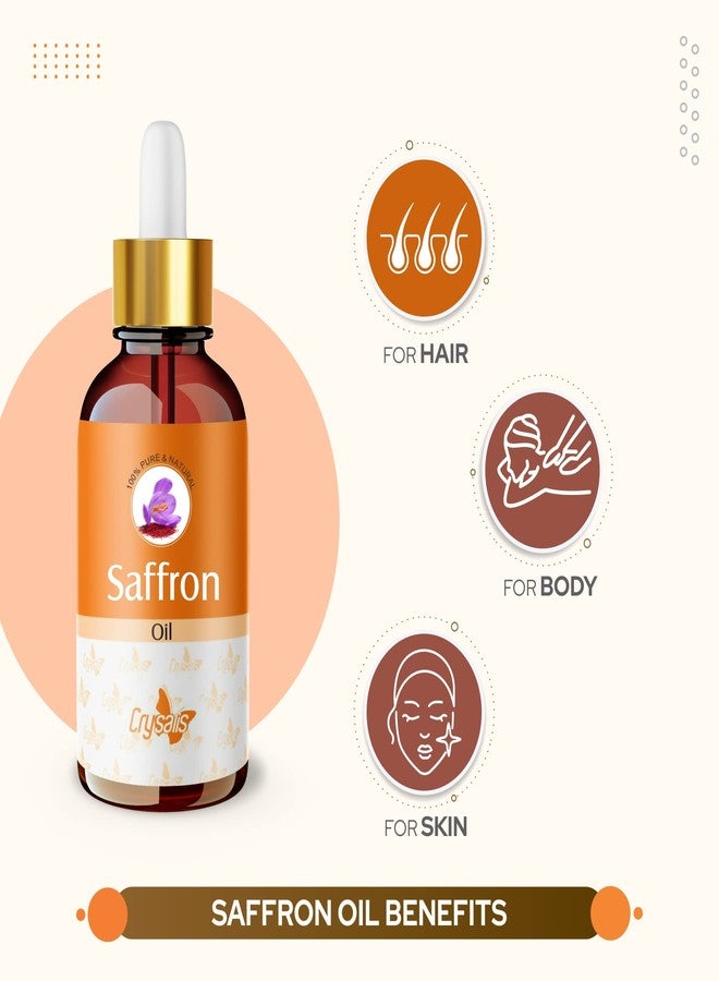 Crysalis Pure Natural Undiluted & Organic Standard Saffron(Crocus sativus) Essential Oil Steam Distilled Hair &Skincare Anti- Acne Minimizes Dead Skin Cells Brightens Complexion Massage Oil - 50ML - Image 2