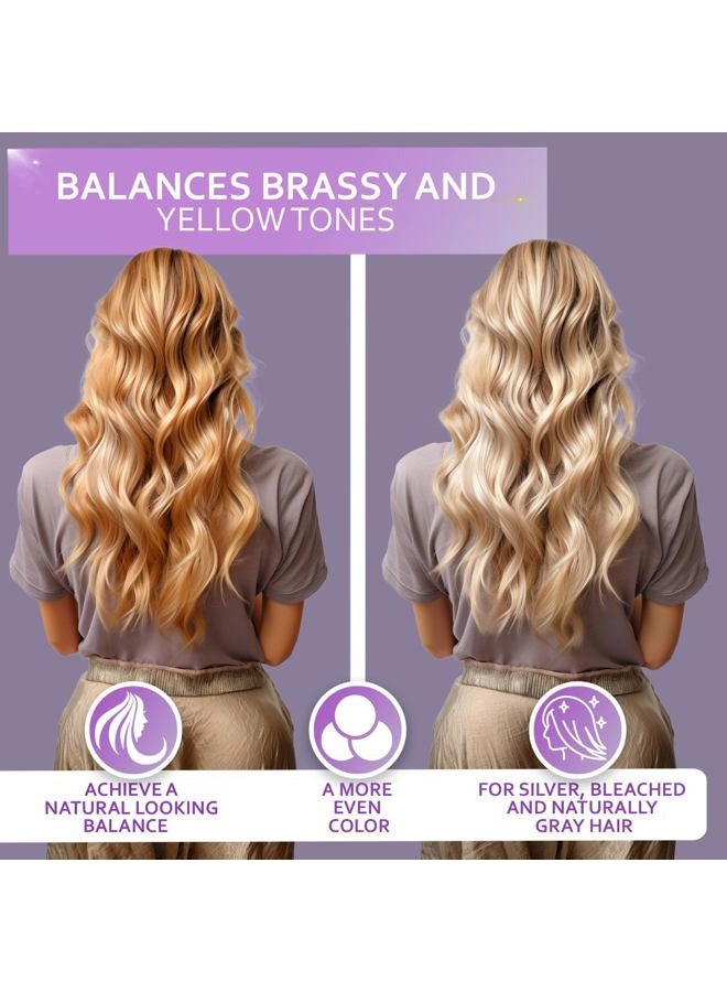 BELLISSO Purple Shampoo and Conditioner Set - Sulfate Free Salon Grade (2 x 16.9 fl oz) - Hydrating Toner - Shimmer Correction for Platinum Blonde, Silver, Light, and Grey Hair - Advanced Formula - Image 2