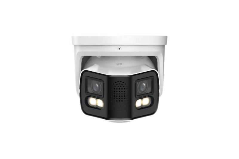 EmpireTech Security Wired Camera Outdoor 4K FullColor 24MP DualLens 118 CMOS Smart Splicing IP POE Camera Outputs 180 Wide Angle TwoWay Talk IPCColor4KT180 White