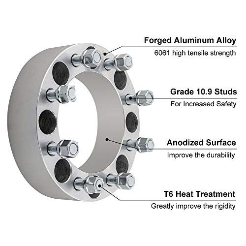 DCVAMOUS 4PC 8x6.5 Wheel Spacers 2 Inch with 14x1.5 Studs Compatible with Chevy GMC 8 Lug 8x165.1 for 1999-2010 Sierra Silverado 2500 3500 | 1997-2022 Express Savana 2500 3500 | 2014-2022 RAM2500 3500 - Image 5