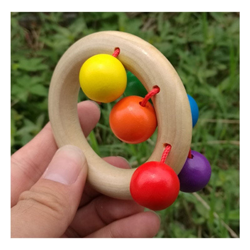 Baby Rattle: Solid Wood Construction, Easy Grip Design - Colorful Sensory Development Toy for Infants Early Education & Hand Eye Coordination Training - Image 5