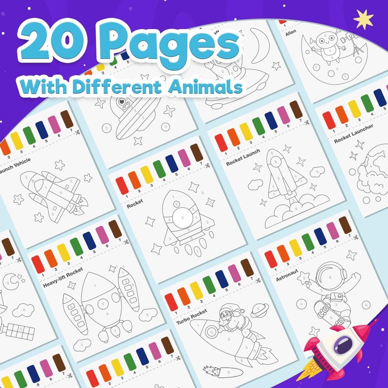 ZMLM Paint with Water Coloring Books for Toddlers - Mess Free Painting Activity for Kids - Arts & Crafts Gift Toy for Boy Girl Ages 4 5 6 7 8 - Birthday Christmas Easter Stocking Stuffers, Space - Image 5