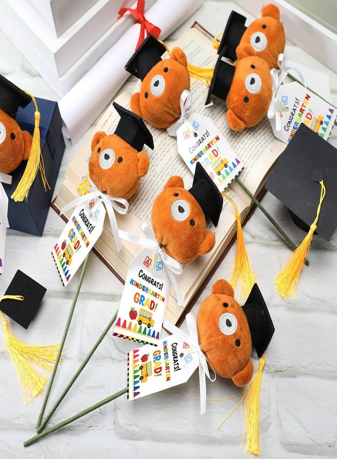 WinnerWhy 12 Sets Kindergarten Graduation Gifts Bear Bouquet with Card Mini Graduation Bears End of The School Gifts for Kids Students 2025 Grad Party Table Decor Keepsake Photo Props Vase Filler - Image 3