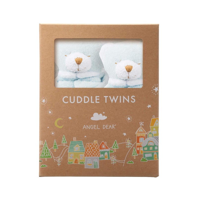 Angel Dear Cuddle Twins Blankie Blue Bear