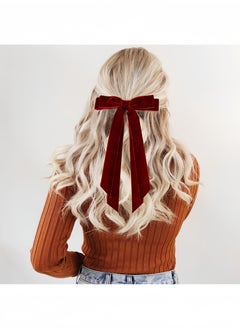 Lesha 3 Pcs Velvet Hair Bows Ribbon Hair Clip Beige Wine Red Black Accessories Ponytail Holder Accessories Slides Metal Clips Hair Bow for Women Girls Toddlers Teens Kids  - Image 4