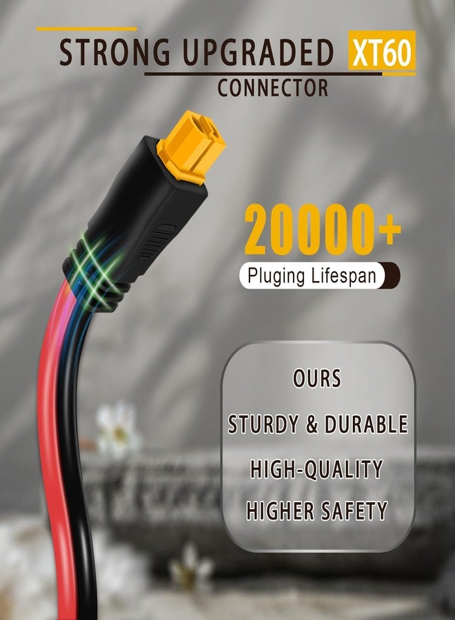 COMeap Solar Panel Cable for Ecoflow Anker SOLIX 12AWG, 10FT/3M Compatible with MC-4 to XT60 Plug Solar Panel Connector Adapter Extension for Portable Power Station Solar Generator RV - Image 2