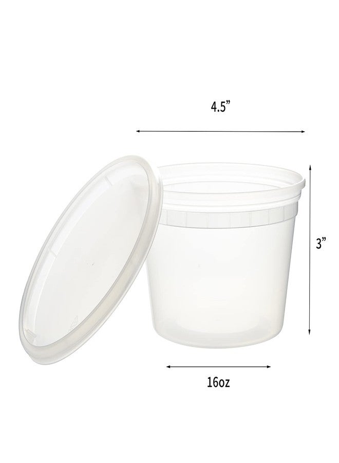 FULING [48Set - 16oz.] Plastic Deli Food Storage Containers With Plastic Lids, Disposable togo containers for soup, Meal Prep, Slime | BPA Free | Stackable | Leakproof | Microwave | Dishwasher | Freezer Safe - Image 2