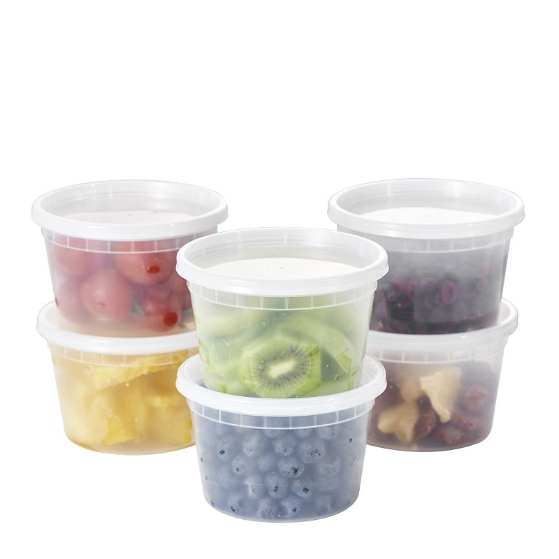 FULING [48Set - 16oz.] Plastic Deli Food Storage Containers With Plastic Lids, Disposable togo containers for soup, Meal Prep, Slime | BPA Free | Stackable | Leakproof | Microwave | Dishwasher | Freezer Safe - Image 1