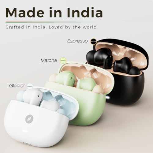 Leaf Buds X334 True Wireless in Ear Earbuds Ai Sound App, 40H Playtime, Quad Mic with Enc, 50Ms Low Latency, Fast Charging(10Min=300Min), 10Mm Driver, Ipx5, Bluetooth V5.4 TWS (Matcha) - Image 4