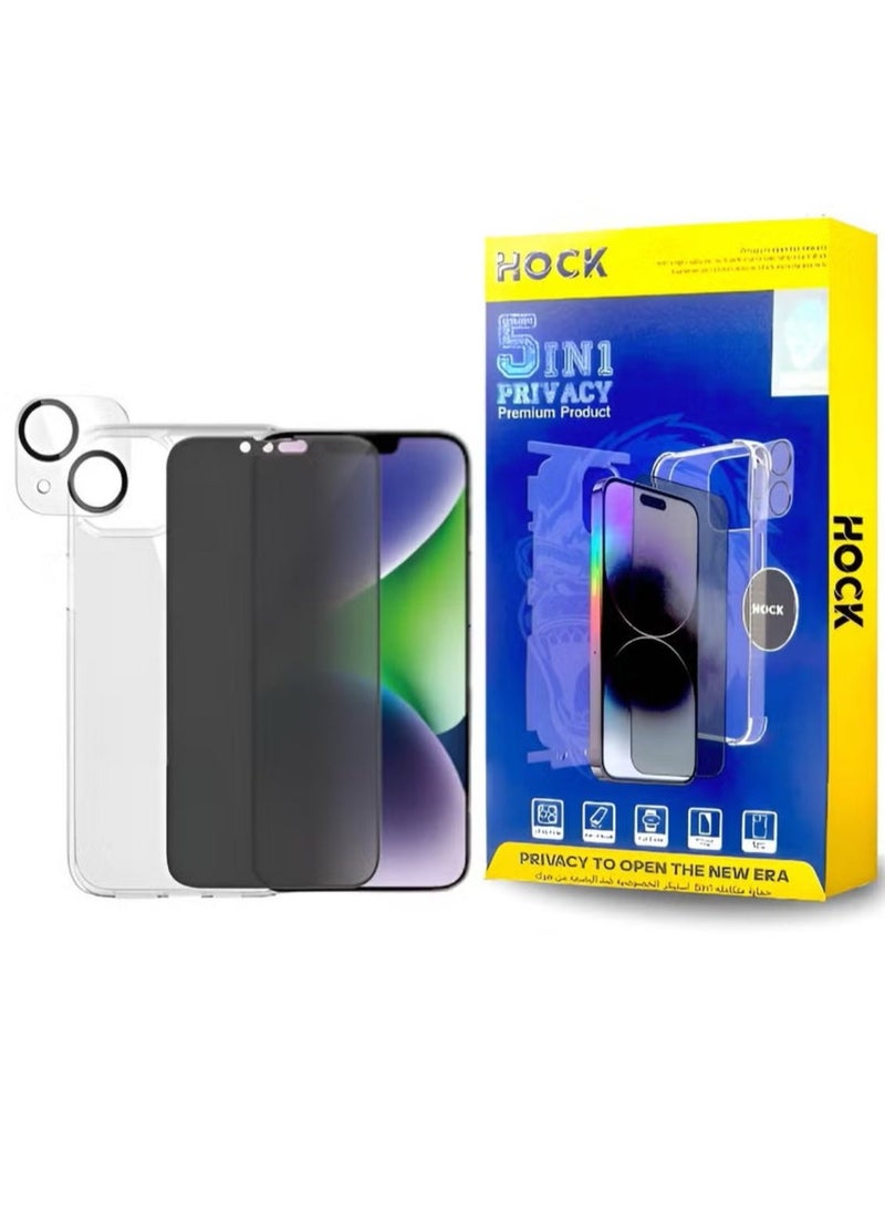 Hock - Hock Full Protection Package for Galaxy S22 Plus, The package includes a protective case, an anti-spy screen protector, a camera protector, a back protector, and a magnetic sticker on the back of the phone (5 in 1) - Image 1