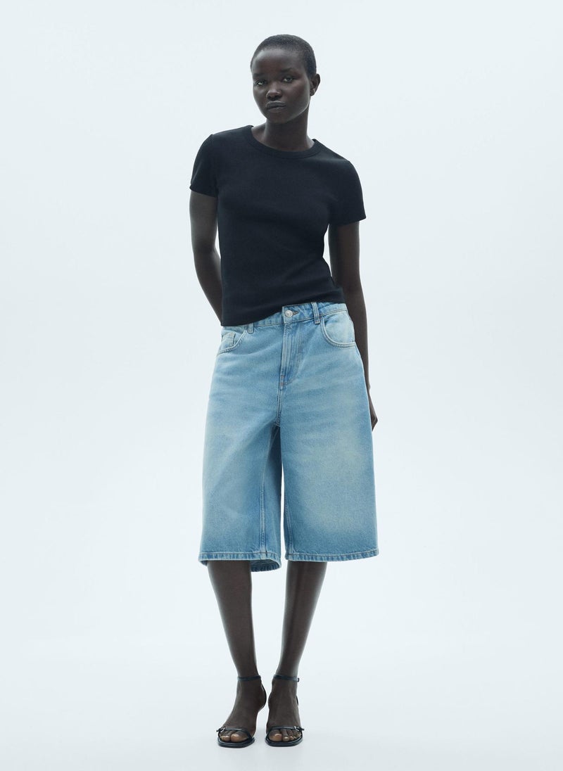 MANGO - Crew Neck Short Sleeves  T-Shirt - Image 1