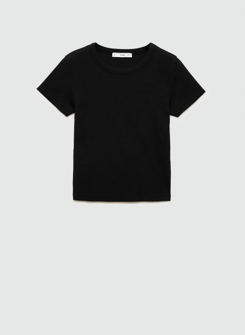 MANGO - Crew Neck Short Sleeves  T-Shirt - Image 1