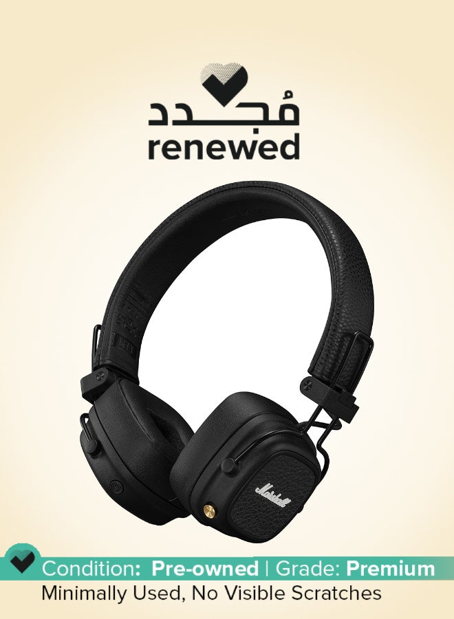 Marshall Renewed - Major V Bluetooth Headphones - Foldable Wireless Headphones Bluetooth With 100+ Hours Of Playtime black - Image 1