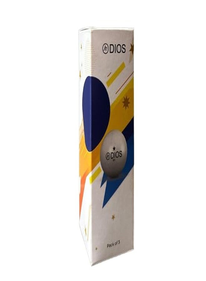 Dios High Performance 1 Star White Table Tennis (T.T) | Advanced 40+mm Ping Pong Balls for Training, Tournaments Play| Durable for Indoor/Outdoor Game 3 Balls in1 Pack (Pack of 3, Total 9 Balls) - Image 2