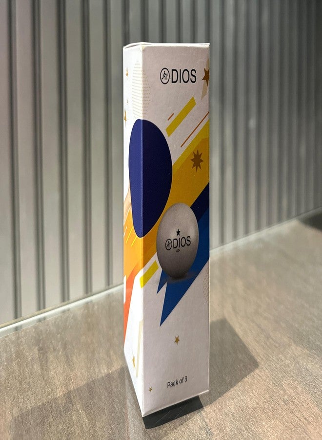 Dios High Performance 1 Star White Table Tennis (T.T) | Advanced 40+mm Ping Pong Balls for Training, Tournaments Play| Durable for Indoor/Outdoor Game 3 Balls in1 Pack (Pack of 3, Total 9 Balls) - Image 3
