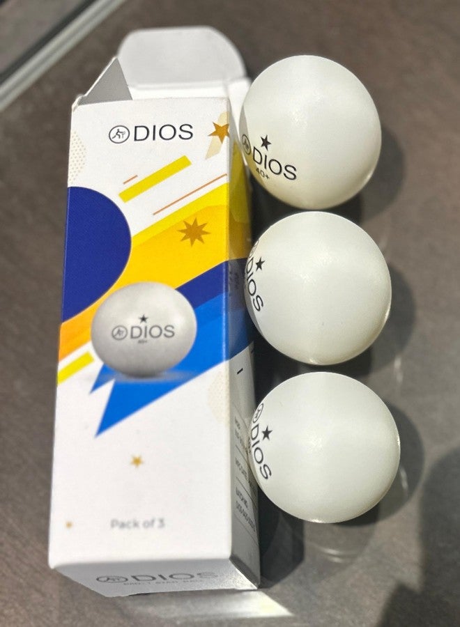 Dios High Performance 1 Star White Table Tennis (T.T) | Advanced 40+mm Ping Pong Balls for Training, Tournaments Play| Durable for Indoor/Outdoor Game 3 Balls in1 Pack (Pack of 3, Total 9 Balls) - Image 4