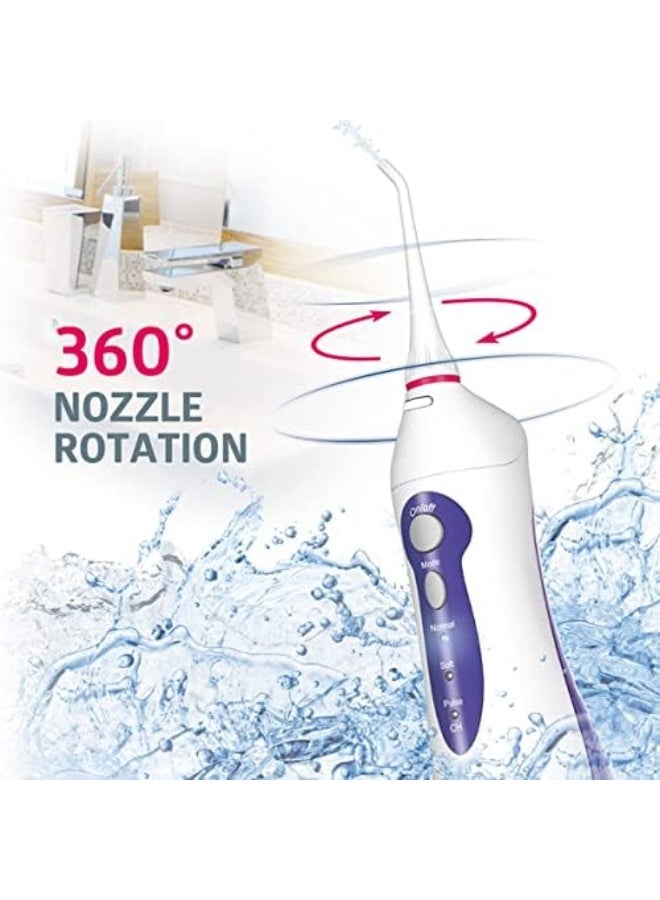 B.Well ب.ويل WI-911 جهاز تنظيف الفم المحمول 3 أوضاع مع شاحن بطارية ليثيوم أيون و2 رأس مستخدم - Image 3