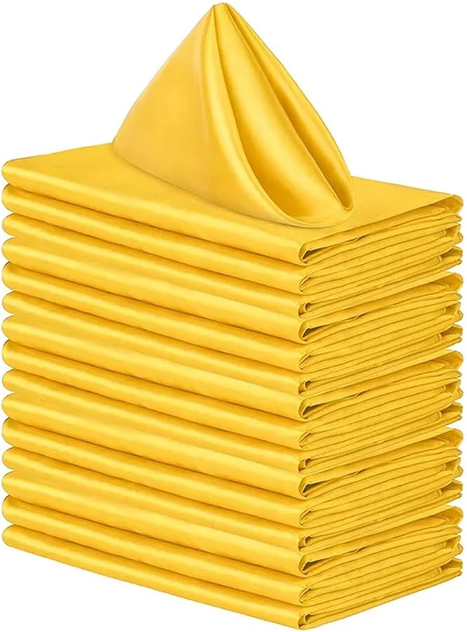 Yellow Washable Soft Square Dinner Napkins 30pcs 30x30cm for Wedding Birthday Party Table Decoration - Image 1