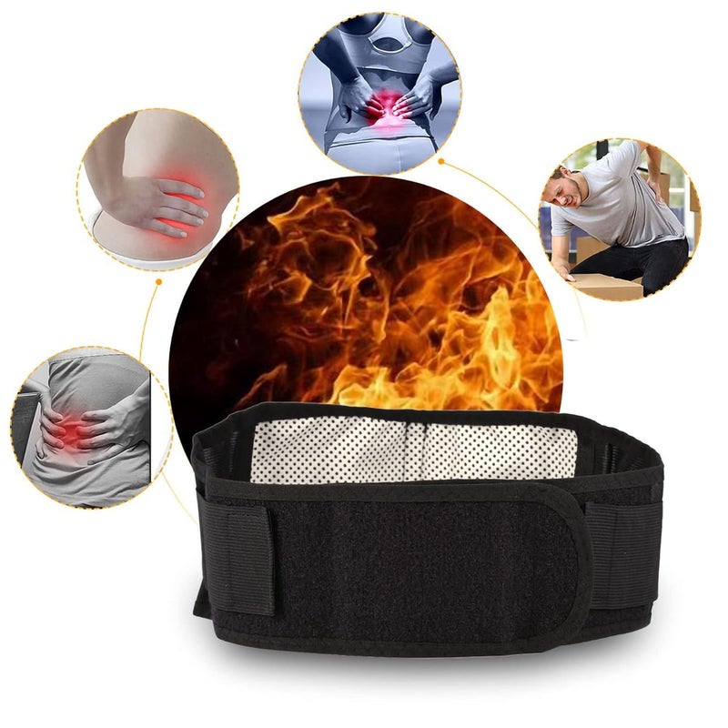 klarako Waist Support Belt, New Self-Heating Therapy Black Waist Protection Belt Lumbar Support Lower Back Brace Back Brace Lower Back - Image 2