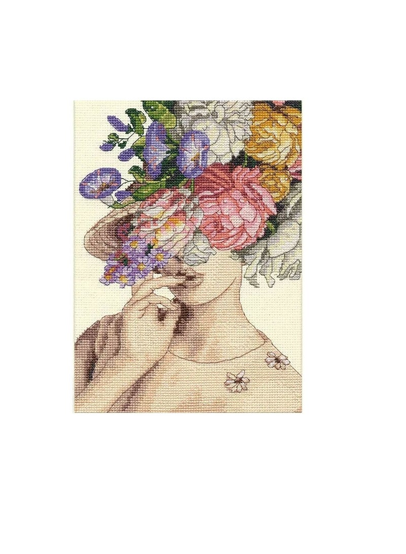 Cross Counted Cross Stitch Kit 5in x 7in Garden Lady - Image 3