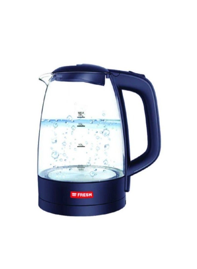 Fresh Electric Glass Water Kettle Blue 1.7L 2200W EGK17000
