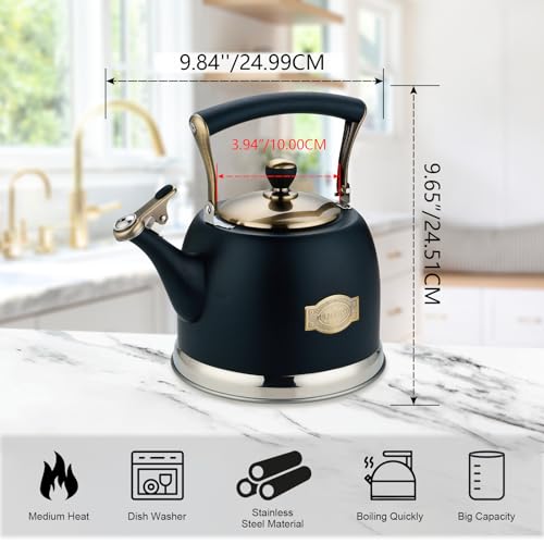 Lazneyru Tea Kettle Stainless Steel Teapot, Stainless Steel Teakettle for Stove Top with Heat Proof Ergonomic Handle 3.0 Quart - Image 4