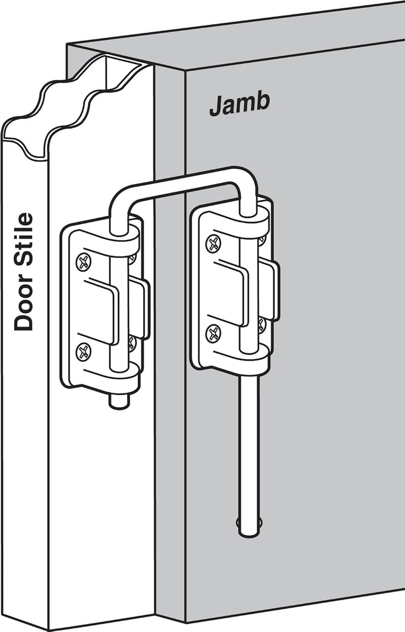 Defender Security Prime-Line U 9846 Patio Sliding Door Loop Lock – Increase Home Security, Install Additional Child-Safe Security, 1-1/8 In. Hardened Steel Bar with Diecast Base, Nickel Plated (Single Pack) - Image 2