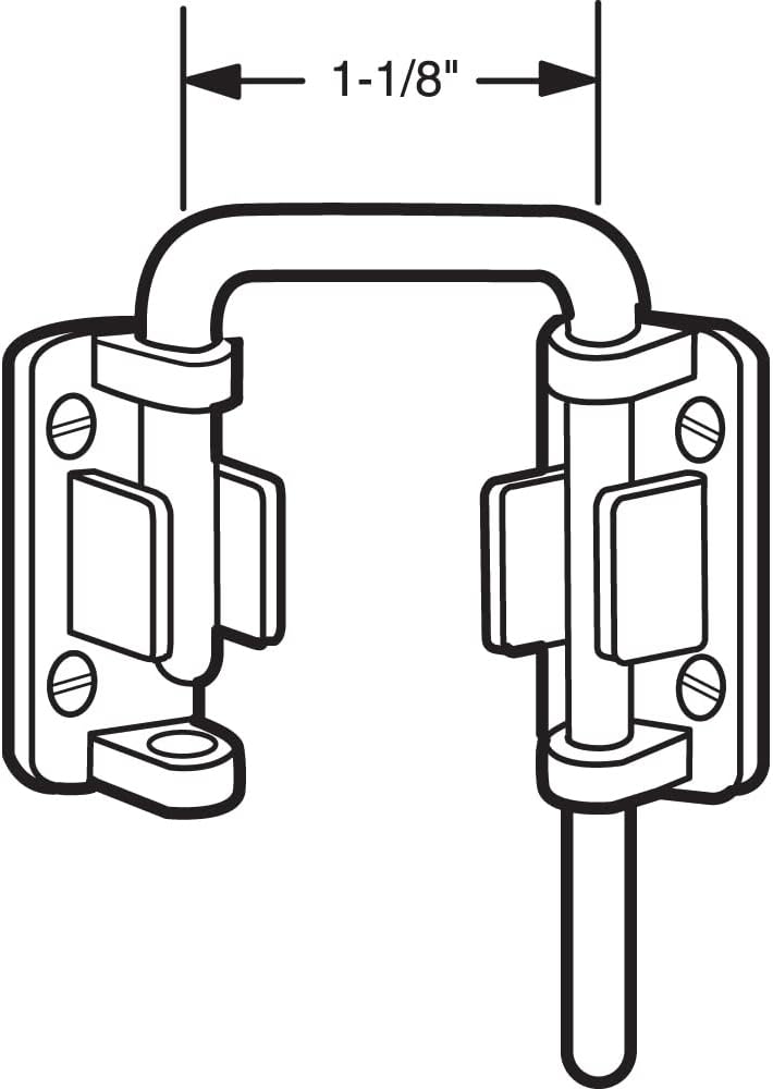 Defender Security Prime-Line U 9846 Patio Sliding Door Loop Lock – Increase Home Security, Install Additional Child-Safe Security, 1-1/8 In. Hardened Steel Bar with Diecast Base, Nickel Plated (Single Pack) - Image 1