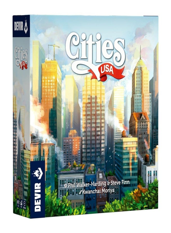 Devir - Cities USA Board Game, Modern City Building Strategy Game with Worker Placement for Adults & Kids, 2–4 Players, Ages 10+, 35 Playtime, (English Version) - Image 1