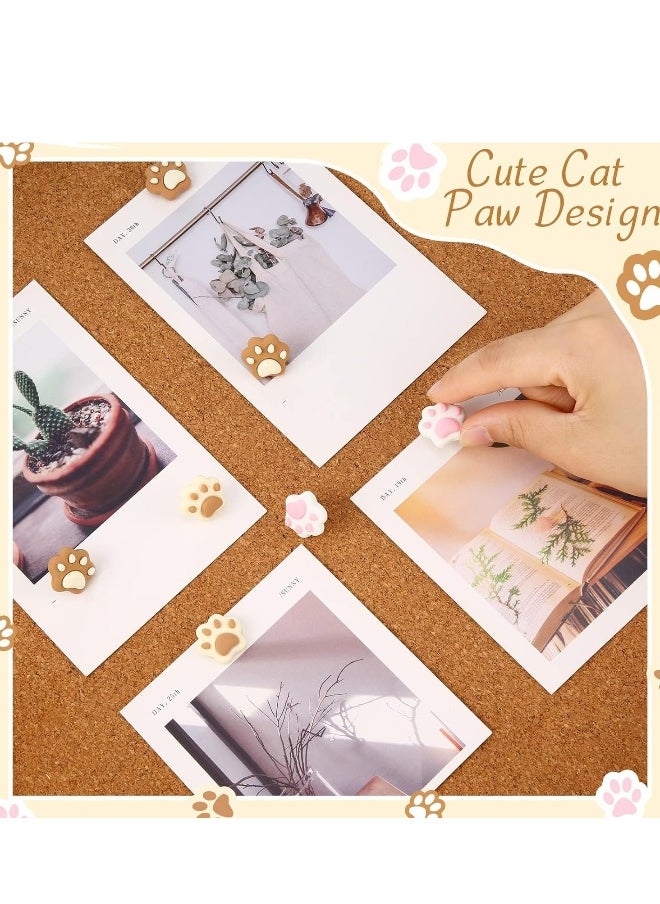Generic Push Pins 30 PCS Cute Cat Paw Decorative Cork Board Decorations Thumb Tacks (Elegant Colors)  - Image 2