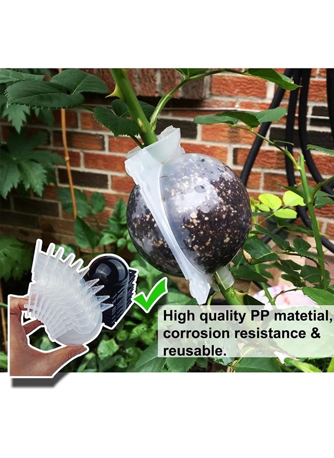Arabest - 10 PCS Air Layering Propagation Kit with Zip Ties, Reusable Half Transparent Grafting Ball, Air Layering Pods Clear, Plant Rooting Grafting Box for Fast Propagation Plants (Medium) - Image 1