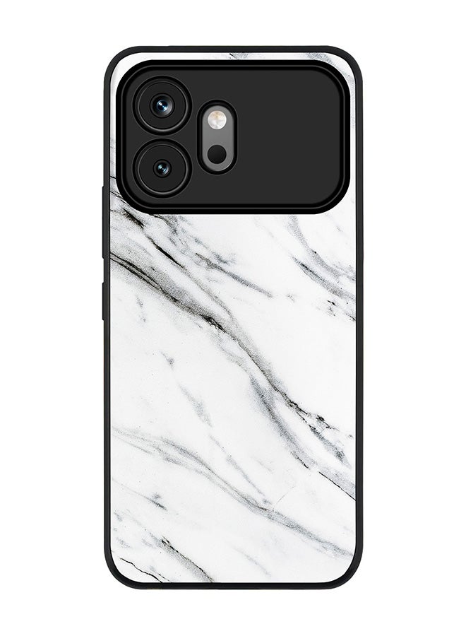 Stylizedd Rugged Case for Honor 600- Slim Fit Hybrid Rubber Cover Marble Print Grey White