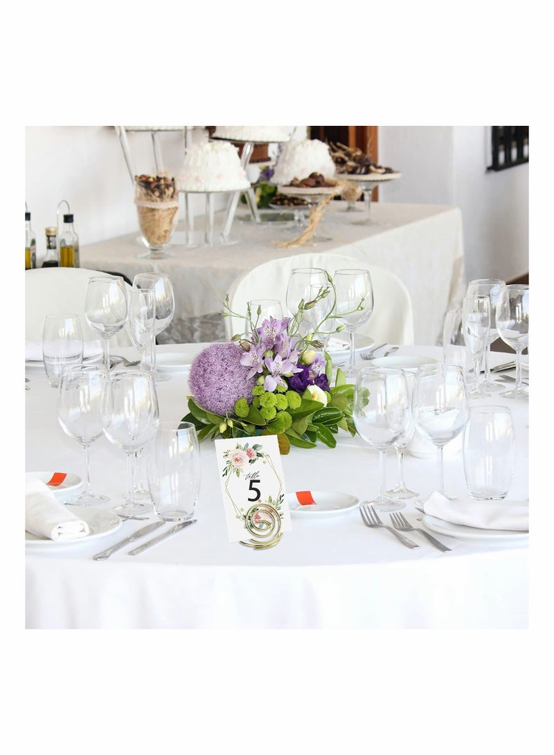 Excefore 40 Pack Place Card Holders, Small Table Card Holder,   Table Number Holder, Name Card Memo Note Holder, Wire Picture Photo Clip Stands, Great for Weddings, Dinner Parties, Buffets, Gold - Image 4