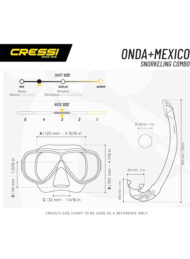 Cressi Onda Single Onda Mask Or Combo Set Onda Mask + Mexico Snorkel For Diving And Snorkeling One Size Unisex - Image 5