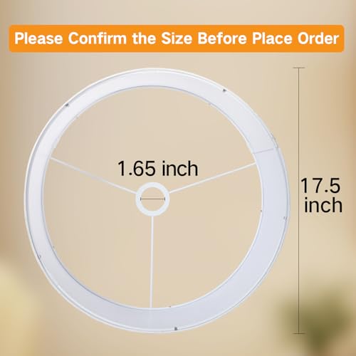 OUTON White Large Drum Lamp Shades for Floor Lamps 175 Top x 175 Bottom x 10 High Easy to Assemble Replacement Linen Lampshades for Table Lamps Bedside Lamps 165 Spider - Image 3