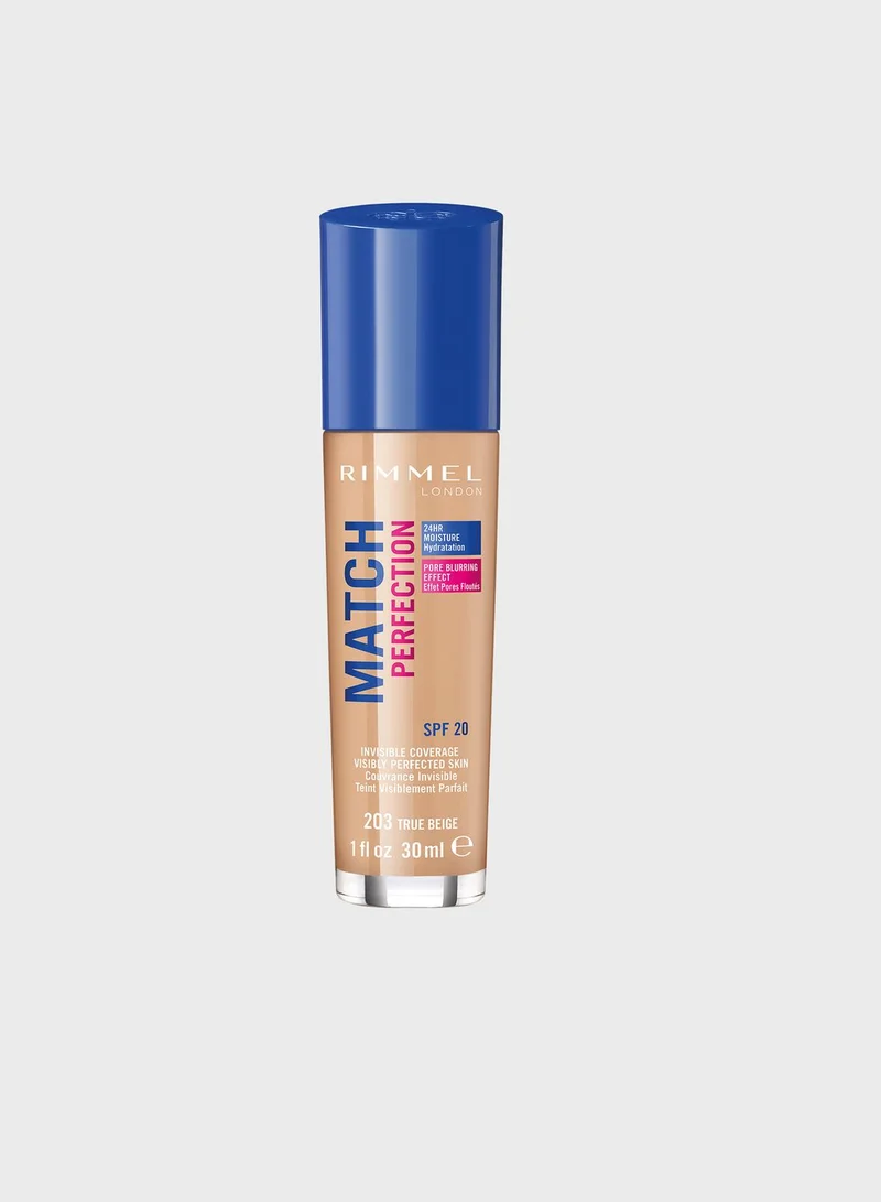 RIMMEL LONDON Match Perfection Foundation- 203 True Beige