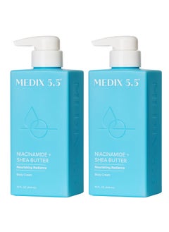 MEDIX Fragrance Free Niacinamide Face Moisturizer  Shea Butter Cream For Face  Body Lotion  Anti Aging Skin Care Firming Cream For Wrinkles Dark Spots Large Pores 15 Fl Oz 2Pack