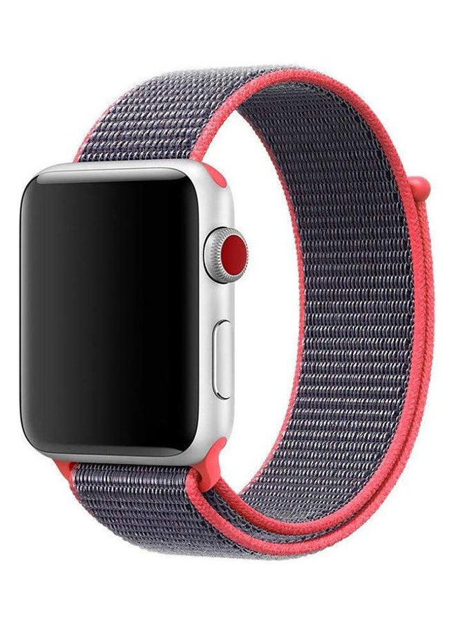 NIBEMINENT - Woven Nylon Apple Watch Sport Loop Band Electric Pink - Image 1