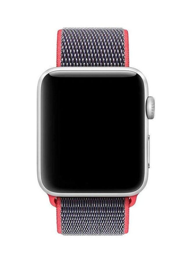 NIBEMINENT - Woven Nylon Apple Watch Sport Loop Band Electric Pink - Image 1