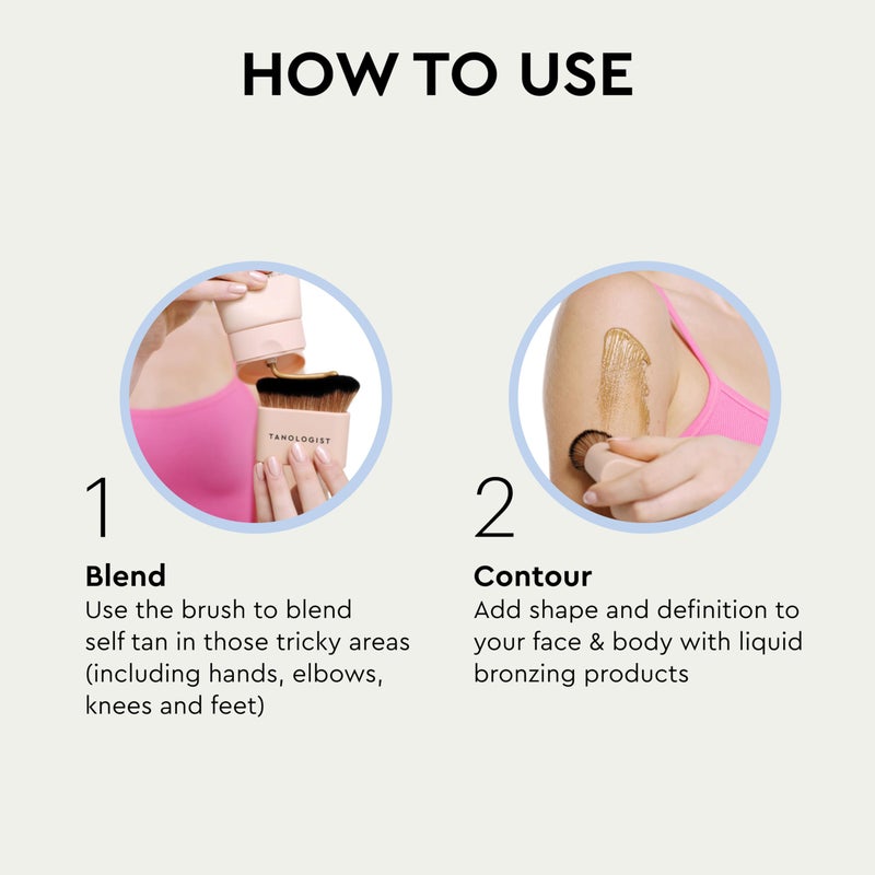 Tanologist Blending Brush, For Tanning Mousse, Water & Gradual Tanning Lotion, Streak-Free Self-Tanner Application, Contour & Define Face & Body, Vegan & Cruelty-Free Body Brush, 1 Count - Image 3
