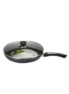 KAWASHI Aluminium Non-stick Opera Frypan With Glass Lid Black 32CM  - Image 2