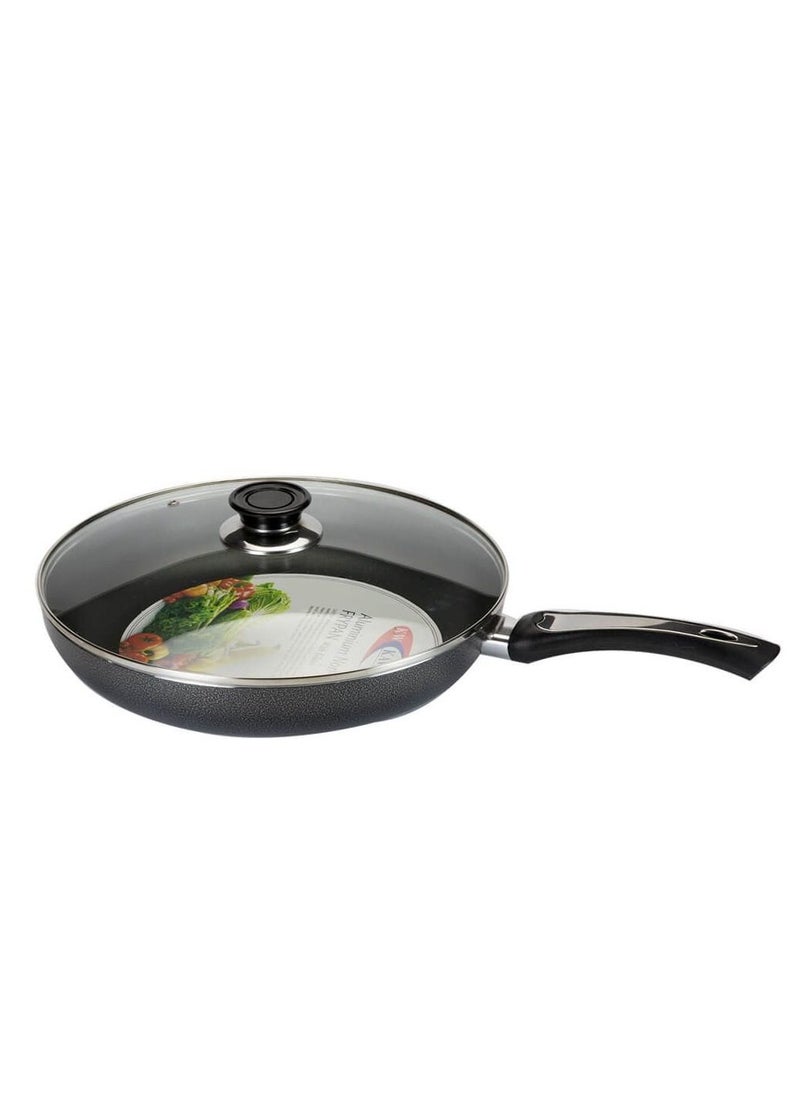 KAWASHI - Aluminium Non-stick Opera Frypan With Glass Lid Black 32CM - Image 1