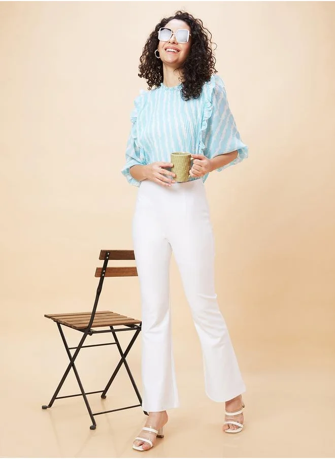 globus Solid High-Rise Stretchy Slim Fit Treggings by Styli
