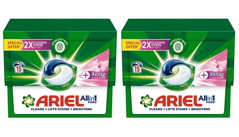 Ariel Floral Breeze All-In-1 Laundry Detergent Pods with Downy, 30 Pods, Pack of 2, Stain Removal, Long-Lasting Freshness, Colour Care, Washing Machine Capsules - Image 1